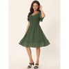 Seta T Women's Flowy Chiffon Summer Smocked V Neck Flutter Short Sleeve Ruffle Mini Dress - 2 of 4