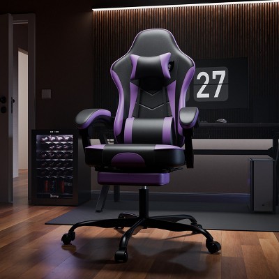 Ergonomic Gaming Chair with Adjustable Recline, Footrest, 3D Linkage Armrest, Lumbar & Neck Support, for Office & Gaming-Cuddlewood