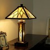 Chloe Lighting Lamorak Tiffany-Style Mission 3 Light Double Lit Wooden Table Lamp 15" Shade - 2 of 3