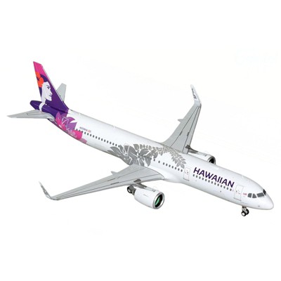 Airbus A321neo Commercial Aircraft "Hawaiian Airlines" White with Tail Graphics "Gemini 200" 1/200 Diecast Model by GeminiJets