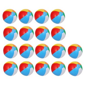 18 Pack Rainbow Beach Balls, Inflatable Pool Toys Swimming Pool Water Games, 7.9 inch Beach Balls for Kids, Beach Toys - 1 of 4