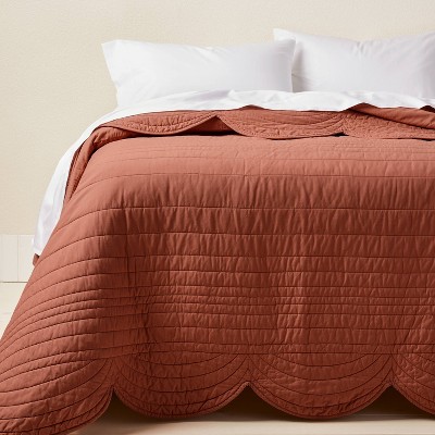 King Scalloped Edge Quilt Light Terracotta - Opalhouse™ designed with Jungalow™