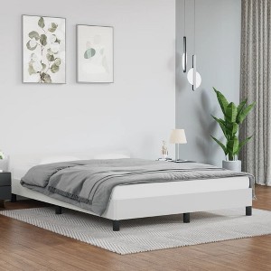 vidaXL Bed Frame with Headboard Dark Gray 39.4 in.x79.9 in. Twin XL Velvet - 1 of 4
