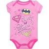 DC Comics Justice League Wonder Woman Batgirl Supergirl 5 Pack Short Sleeve Bodysuits Newborn to Infant - 3 of 4