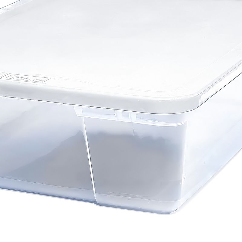 Homz 28 Quart Snaplock Clear Plastic Storage Tote Container Bin with Secure Lid and Handles for Home and Office Organization, 2 Pack, 6 of 8