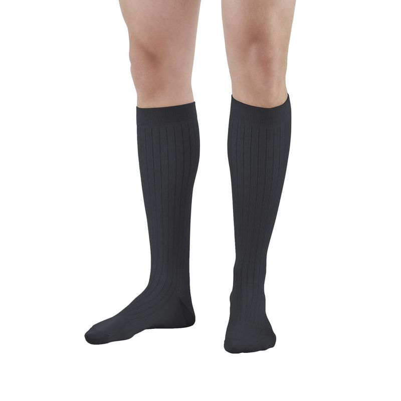 Ames Walker AW Style 128 Men's Microfiber/Cotton Dress 20-30 mmHg Compression Knee High Socks, 1 of 5