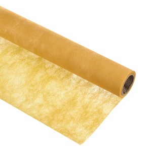Unique Bargains Flower Wrapping Paper 30ft Floral Bouquet Waterproof Packaging Cotton for Wedding Party Yellow - 1 of 4