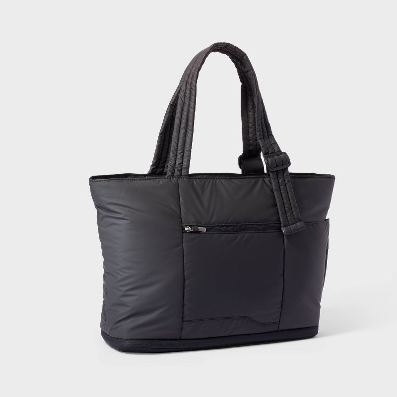 Puffer Expandable Weekender Bag - Open Story™ Black: Carry On Travel Luggage