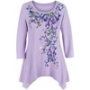 Collections Etc Hummingbird Garden Sequin Details Sharkbite Tunic - 4 of 4