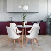 FurnitureR Dining Chairs, Faux Leather Cushioned Upholstered Side Chairs Mid-Back for Dining Room Kitchen Living Room, Solid Wood Legs, Set of 4 - 3 of 4