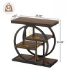 Syemin End Tables Industrial 4-Tier Narrow End Table with Storage Shelves, Rustic Slim Sofa Side Table for Living RooM, Brown, 25.59"*11.81"*26.18" - 3 of 4