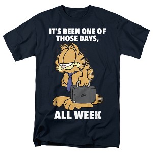 Garfield One Of Those Days Adult T-Shirt Navy - 1 of 4
