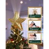 Aoibox Christmas Tree Topper Star 3D Hollow Gold Star with Rotating LED Snowflake Projector Fits Most Trees 9.8in x 9.4in 1 Piece - 4 of 4