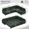 GDFStudio Keene 6-Seater L-Shaped Chenille Sectional Sofa Bed with Pull-Out Sleeper - 3 of 4