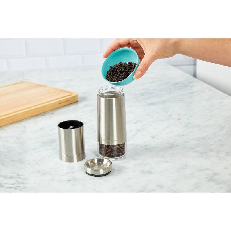 KitchenAid Filled Stainless Steel Pepper Grinder Silver, 3 of 5