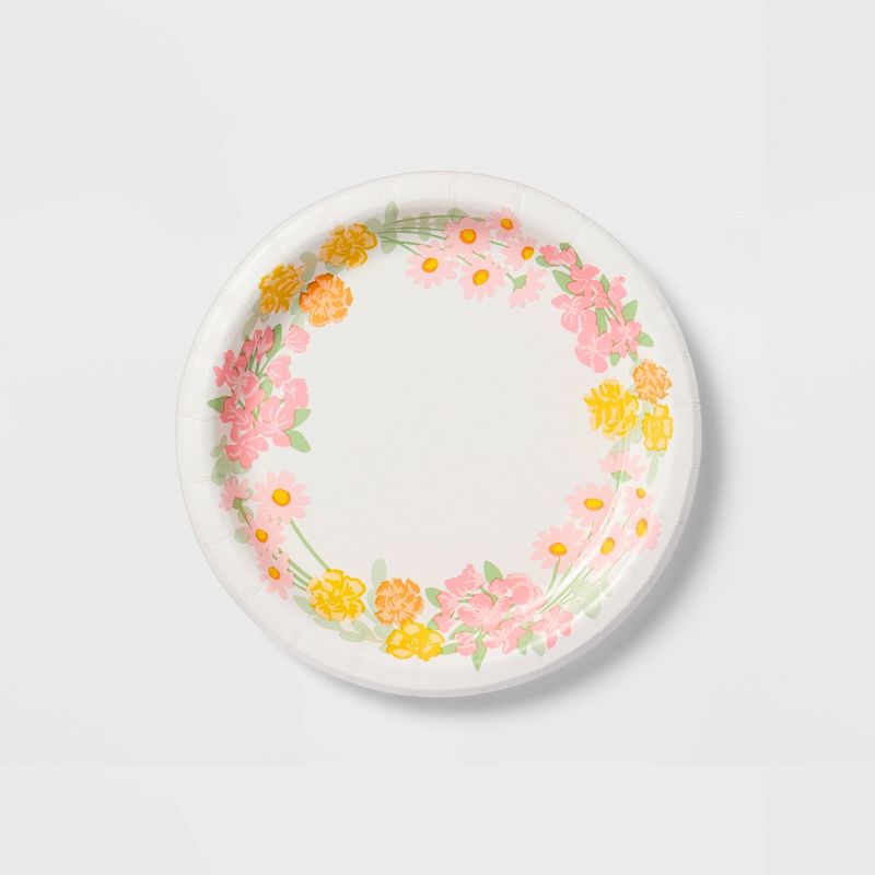 20ct Floral Snack Plates - Spritz&#8482;, 1 of 4