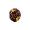Black Bow Jewelry Yellow Floral Overlay Italian Glitter Glass Sterling Silver Bead Charm - 2 of 4