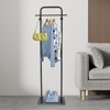 YIYIBYUS Black Clothing Racks with Shelf, Heavy Duty Free-Standing Metal Garment Rack for Hanging Clothes, Modern Coat Rack Entryway - 2 of 4