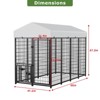 Heavy Duty Outdoor Dog Kennel with Rotating Bowls, 8 x 4 x 5.6-ft - 3 of 4