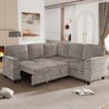 GDFStudio Sora Rustic 81'' 5-Seater Convertible Chenille Upholstered Sectional Sofa with Storage, Pull Out Bed and USB Charging - 2 of 4