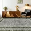 Washable Area Rugs Modern Bordered Low Pile Rugs for Living Room Contemporary Geometric Foldable Stain Resistant Carpet Neutral Rugs for Bedroom - 3 of 4