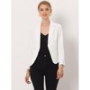 INSPIRE CHIC Women's Open Front Office Long Sleeve Lightweight Printed Floral Crop Suit Blazer - 2 of 4