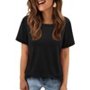 Womens Solid T Shirt Summer Tops Basic Casual Blouses Short Sleeve Tunic Beach Vacation Clothes - 3 of 4