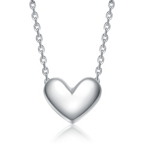 Guili Minimalist Heart Pendant Necklace in White, Gold, or Rose Gold – Delicate, Versatile Accessory for Layering or as a Sentimental Gift - 1 of 2