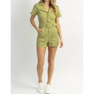 Women's JIMI BELTED DENIM ROMPER - day + moon - 1 of 4