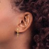Black Bow Jewelry Small Polished Latin Cross Dangle Post Earrings in 14k Yellow Gold - 4 of 4