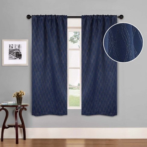 Modern Farmhouse Textured Waves Room Darkening Semi-blackout Curtains ...