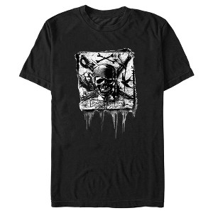 Men's Pirates of the Caribbean: Curse of the Black Pearl Black and White Skull Logo T-Shirt - 1 of 4