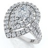 Pompeii3 2 Ct TW Pear Shape Halo Diamond Engagement Ring 14k White Gold Lab Created - 3 of 4