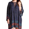 Women's Border Print Floral Bohemian Dress - Velzera - 4 of 4