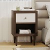 NicBex Modern Wooden Nightstand Bedside Table with Drawer and Bottom Open Shelf for Bedroom and Living Room - 3 of 4