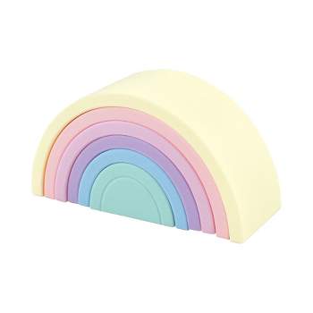 Hudson Baby Silicone Toy Arches, Pastel Rainbow, One Size