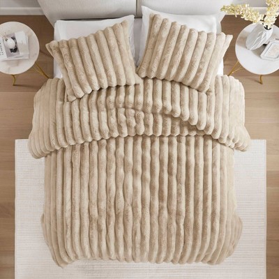 Madison Park 3pc Dahlia Faux Fur Comforter Set 