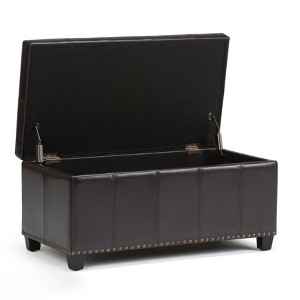 NicBex Faux Leather Storage Ottoman Bench,Storage Ottoman with Stitched Design and Nailhead Trim,Modern Storage Bench for Living Room,Bedroom - 1 of 4
