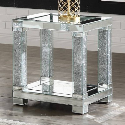 20 Noralie Mirrored Accent Table Faux Diamonds Clear Glass Acme   GUEST Bbb44f6d 6b7c 4175 845a 30b18566b270