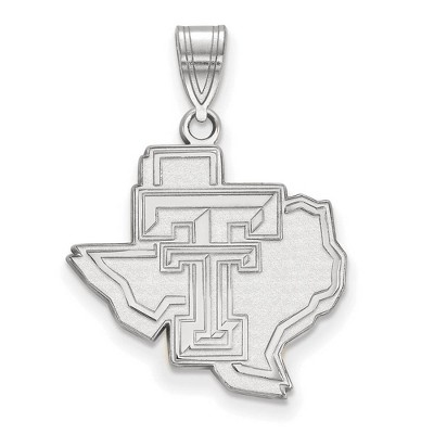 Black Bow Jewelry 14k White Gold Texas Tech Red Raiders NCAA Large Pendant