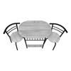 NicBex 3-Piece Storage Oval Dining Table Set & Backrest Chairs for Kitchen,Dining Room,Restaurant,Modern Dinette Set with Metal Frame - 4 of 4