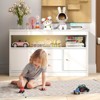 Costway Kids Toy Storage Organizer Wooden Children Bookshelf Storage Chest with Open Shelf White/Natural - image 4 of 4