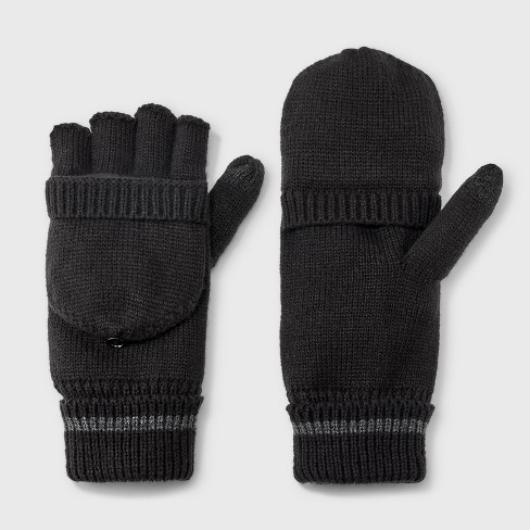 Fingerless Gloves Men Winter Men Gloves Winter Touchscreen Fingerless  Pop-Top Mittens (Grey) 