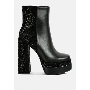 Dryday Diamante Zip Up Block Heel Boots Women - 1 of 4