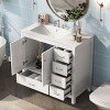 Bathroom Vanity with Sink Combo, White Solid Wood Freestanding Cabinet with Drawers & Soft-Close Doors, Modern Storage Vanity Set-Maison Boucle - 3 of 4