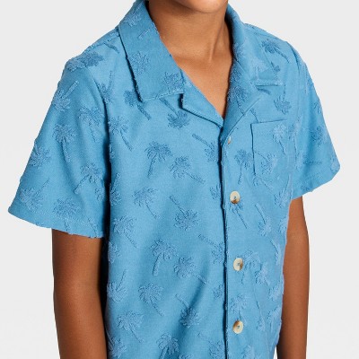 Art Class Boys' Knit Button-Down and Cover-Up Top - art class™ Blue S — фото 2