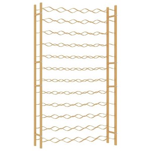 vidaXL Gold Metal Wine Rack - Modern, Durable, and Freestanding Style, Stores Up to 72 Wine Bottles - Ideal for Kitchen, Pantry, or Bar Area - 1 of 4