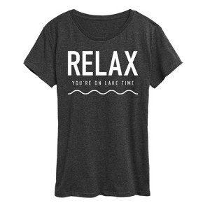 Women's - Instant Message - Relax Lake Time Short Sleeve Graphic T-Shirt - 1 of 4