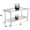 Stainless Steel Heavy-Duty Prep Table for Versatile Workspaces, Commercial Worktable with Hooks for Kitchens & Restaurants - 2 of 4