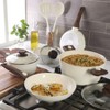 Oster SmartHandle Advance 18-Piece Ceramic Nonstick Cookware Set – Detachable Handles, with Utensils & Pan Protectors - Linen - 2 of 4